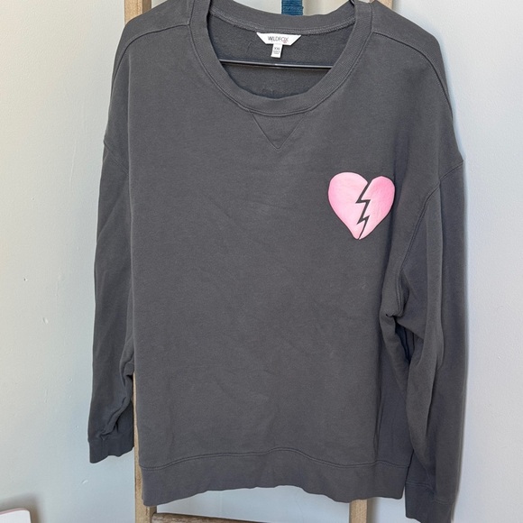 Wildfox Sweaters - Wildfox Gray Sweatshirt with Pink Text
